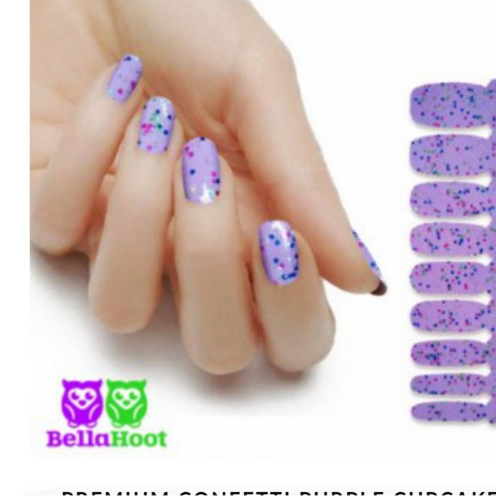 Bella Hoot  Premium polish   Purple Cupcake   Nail Polish Strips